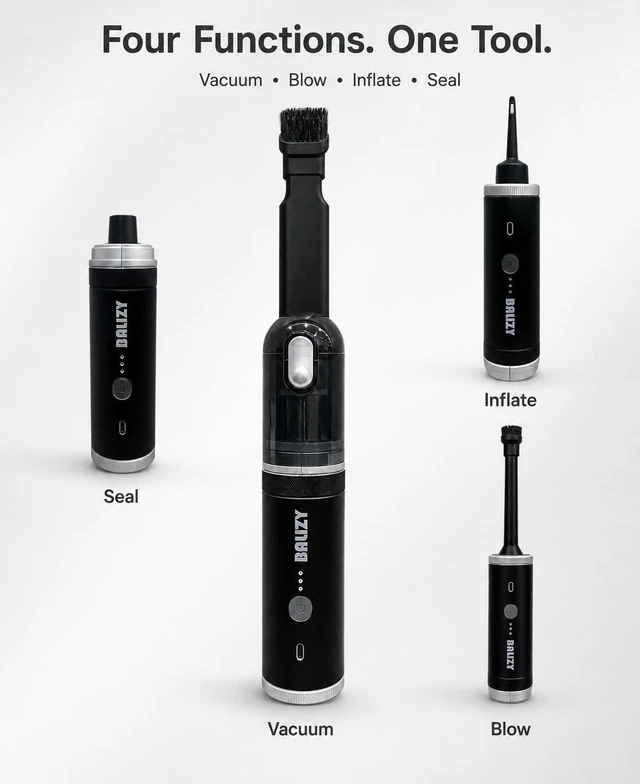 Alt view image 2 of 7 - Handheld Vacuum4-in-1 Cordless Car Vacuum Cleaner&Air Blower,Black
