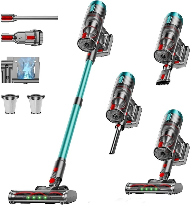 Main image of Cordless Vacuum Cleaner, 80Mins 650W/60KPA Self-Standing Vacuum Cleaners for Home, Stick Vacuum with Anti-Tangle Brush, LED Screen, Rechargeable Vacuum for Floor/Carpet/Pet Hair