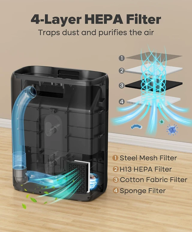 Alt view image 6 of 7 - Touchless Vacuum Automatic Dustpan, Bagless, 20Kpa Suction & Auto Sensors