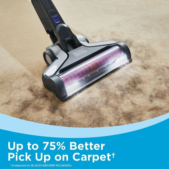 Alt view image 5 of 7 - BLACK+DECKER Pet Hair Vacuum, Cordless Vacuum Cleaner Pet Hair, Up to 55 Minutes of Runtime, Interchangeable Floorhead, Maximum Suction, Multi-Surface, Light Weight, Powerseries Extreme (BSV2020P)