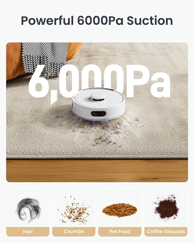 Alt view image 3 of 7 - SwitchBot K11+ Robot Vacuum & Mop with Matter, 6000Pa Suction, 90-Day Hands-Free Self-Emptying, LDS Navigation, 3.6 Ultra-Slim, Anti-Tangle for Pet Hair, Works with Alexa, Google Home, Apple Home