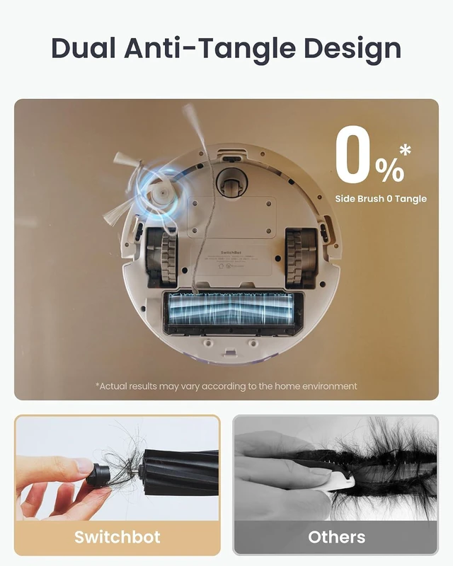 Alt view image 4 of 7 - SwitchBot K11+ Robot Vacuum & Mop with Matter, 6000Pa Suction, 90-Day Hands-Free Self-Emptying, LDS Navigation, 3.6 Ultra-Slim, Anti-Tangle for Pet Hair, Works with Alexa, Google Home, Apple Home