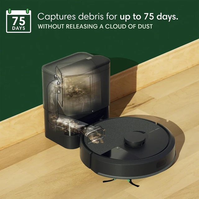 Alt view image 3 of 7 - iRobot Roomba 105 Vac Robot Vacuum with AutoEmpty Dock - Self-Empties for 75 Days, Easy to use, Intense Power-Lifting Suction, LiDAR Navigation, Multi-Surface Cleaning, Cleans in Neat Rows