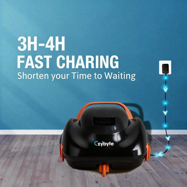Alt view image 7 of 7 - Cordless Robotic Pool Cleaner, Light Orange