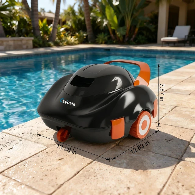 Alt view image 6 of 7 - Cordless Robotic Pool Cleaner, Light Orange