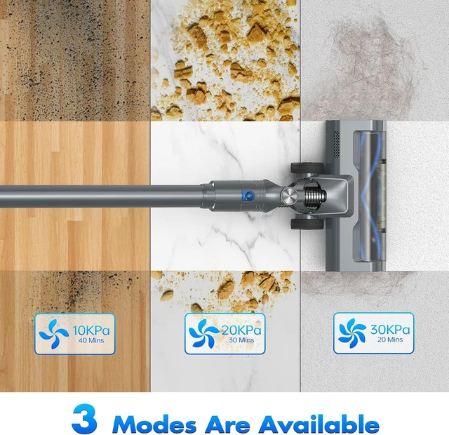 Alt view image 3 of 7 - Cordless Vacuum Cleaner, Stick Vacuum Cordless with HEPA Filter, Powerful Suction for Hardwood Floor, Carpet & Pet Hair - SV807C