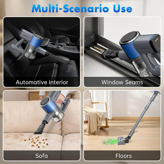 Alt view image 6 of 7 - Cordless Vacuum Cleaner, Stick Vacuum Cordless with HEPA Filter, Powerful Suction for Hardwood Floor, Carpet & Pet Hair - SV807C