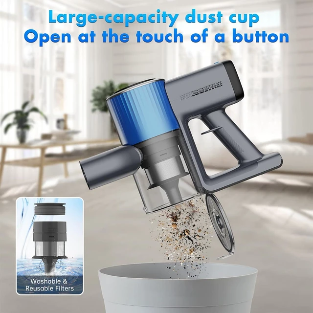 Alt view image 7 of 7 - Cordless Vacuum Cleaner, Stick Vacuum Cordless with HEPA Filter, Powerful Suction for Hardwood Floor, Carpet & Pet Hair - SV807C