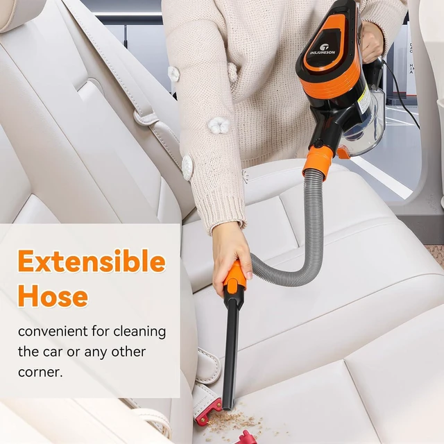 Alt view image 6 of 7 - TC-JUNESUN 23Ft Vacuum Cleaner for Home, 600W Corded Stick Vacuum with 20Kpa Powerful Suction, Self-Standing 2 Speeds Lightweight Vacuum for Carpet,Stair,Hard Floors Pet Hair