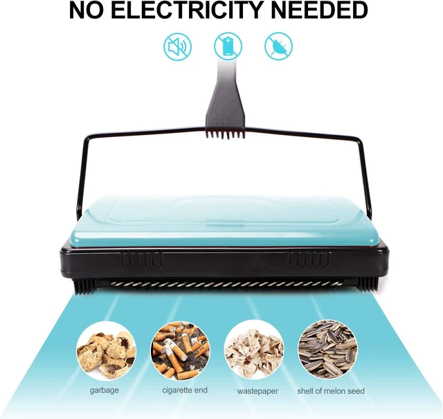 Alt view image 2 of 7 - Yocada Carpet Sweeper Cleaner Manual Household Sweeper Lightweight Blue