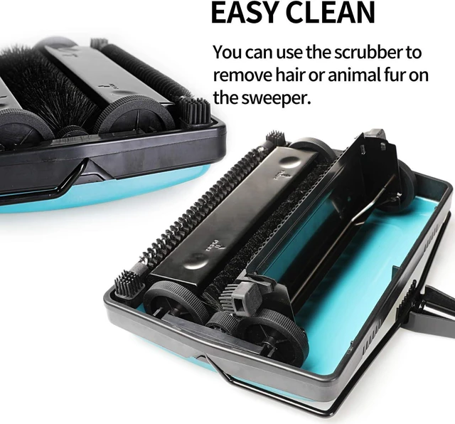 Alt view image 5 of 7 - Yocada Carpet Sweeper Cleaner Manual Household Sweeper Lightweight Blue