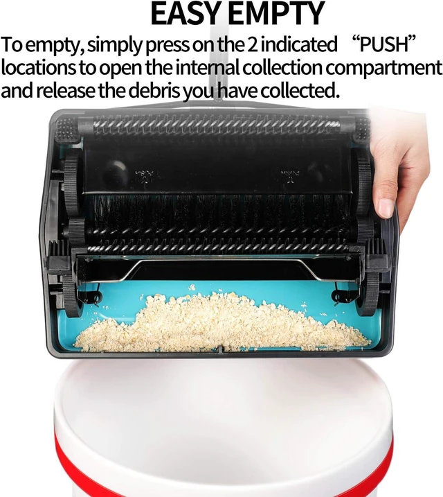Alt view image 7 of 7 - Yocada Carpet Sweeper Cleaner Manual Household Sweeper Lightweight Blue