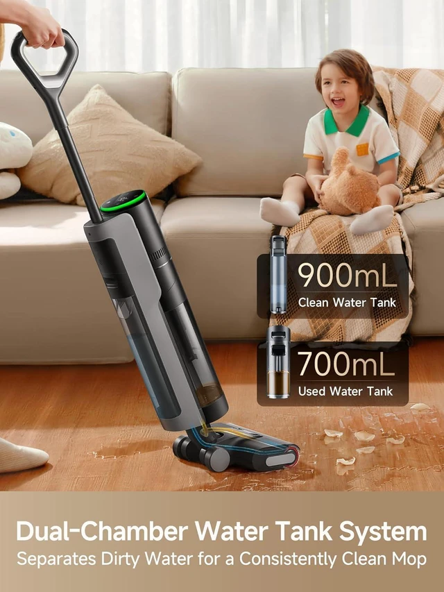 Alt view image 7 of 7 - DREAME H12 PRO Vacuum Mop, Wet Dry Vacuum Cleaner for Hard Floor, Vacuum and Mop at The Same Time for Wet & Dry Messes, Auto Self-Cleaning, Edge to Edge Cleaning with Hot Air Drying
