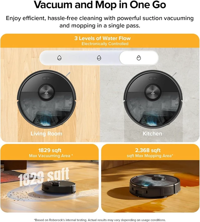 Alt view image 5 of 7 - roborock Q7 M5+ Robot Vacuum and Mop, Up to 7-9 Weeks Self-Empty, 10000Pa