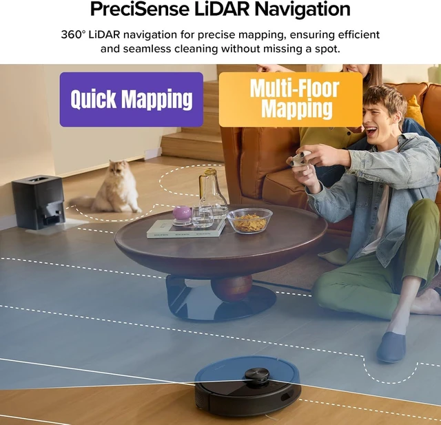 Alt view image 6 of 7 - roborock Q7 M5+ Robot Vacuum and Mop, Up to 7-9 Weeks Self-Empty, 10000Pa