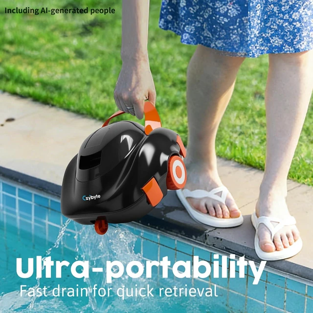 Alt view image 4 of 7 - Cordless Robotic Pool Cleaner, Light Orange