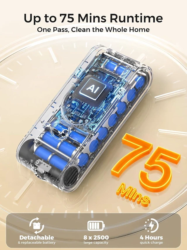 Alt view image 3 of 7 - Cordless Vacuum Cleaner for Home, 650W 60KPa Stick Vacuum Cleaner,Max 75Min