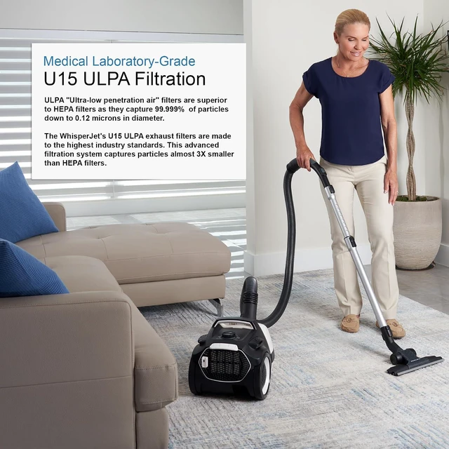 Alt view image 6 of 7 - Soniclean WhisperJet C2 Canister Vacuum Cleaner - Ultra-Quiet Operation - U15 ULPA Filtration - Designed in Germany