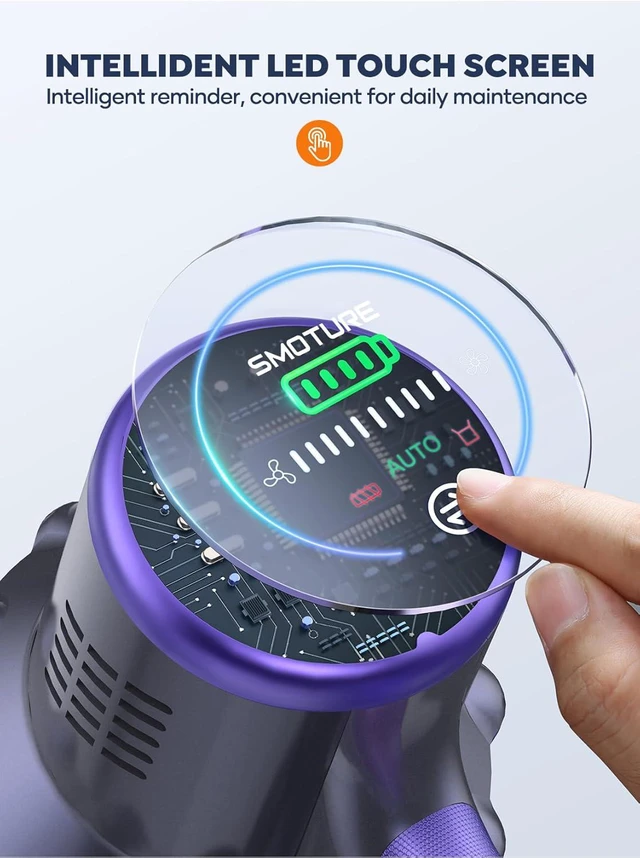 Alt view image 5 of 7 - Cordless Vacuum Cleaner, 2 Batteries 110 Mins Runtime Vacuum Cleaners for Home, 45KPA 550W Stick Vacuum with Brushless Motor, Automatically Adjust Suction, Handheld Vacuum for Pet Hair/Carpet/Floor