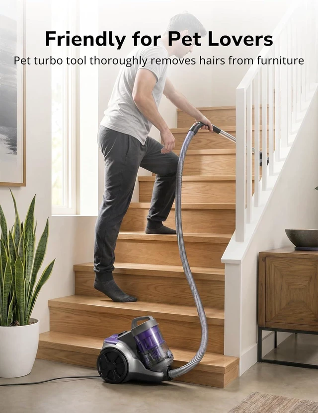 Alt view image 7 of 7 - Canister Vacuum Cleaner, 1700W 45Kpa Bagless HEPA Vacuum
