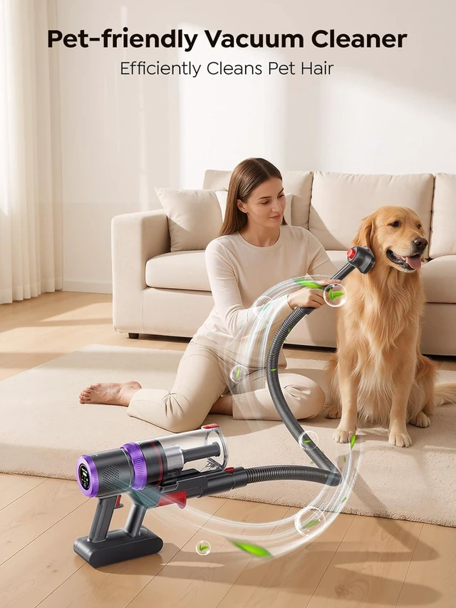 Alt view image 4 of 7 - SMOTURE Cordless Vacuum Cleaner, Upgraded 650W 55KPA 70Mins Vacuum Cleaner for Home, Pet Brush&3.3Ft Hose, Self-Stand, Auto Mode,Touchscreen, Anti-tangle Vacuum, Stick Vacuum for Pet Hair/Carpet/Floor