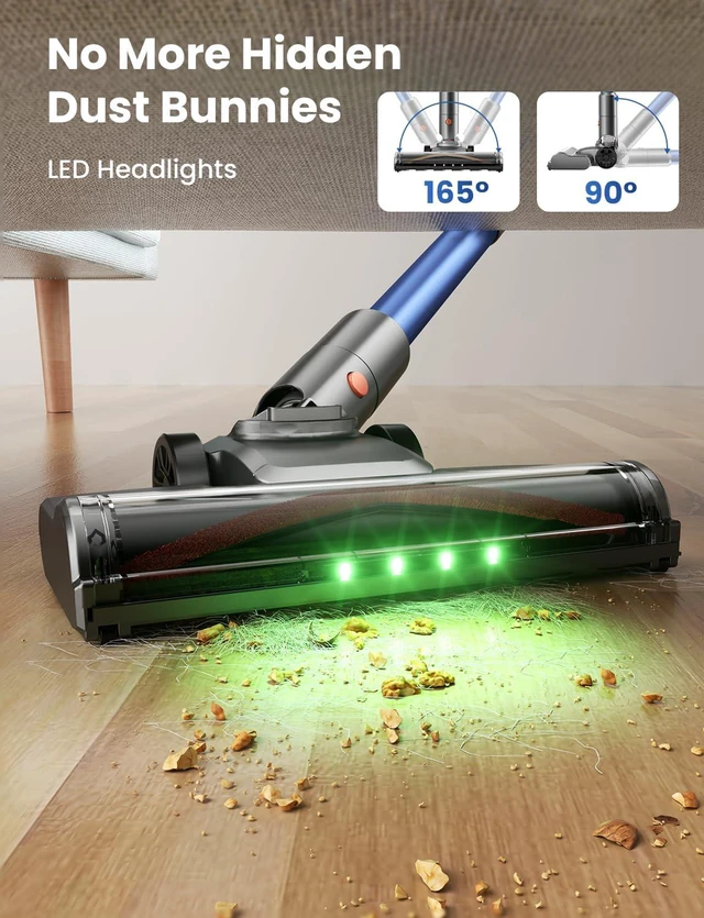 Alt view image 5 of 7 - Dzaki Cordless Stick Vacuum Cleaner, 650W 55KPa Brushless Motor, 60-Min Runtime, Detachable Battery, Anti-Tangle, Self-Standing, Vacuum Cleaners for Home, Pet Hair, Carpet & Hardwood Floors