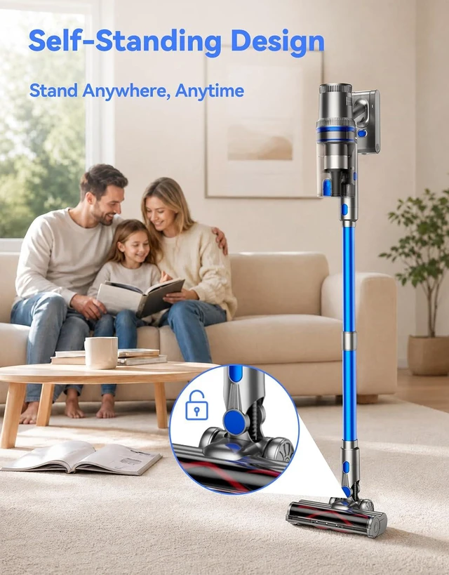Alt view image 7 of 7 - Cordless Vacuum Cleaner, 350AW/70Min Vacuum Cleaners for Home, Stick Vacuum