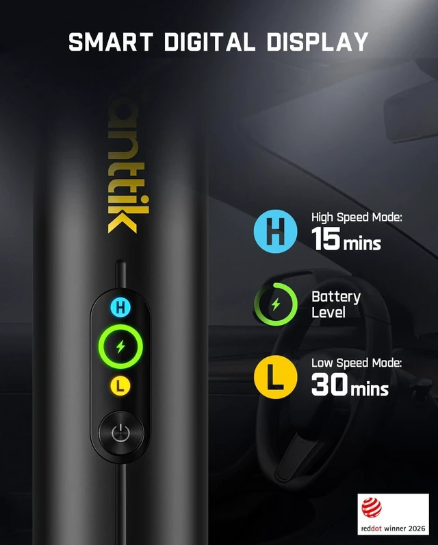 Alt view image 3 of 7 - Fanttik Slim V10 APEX Cordless Car Vacuum, 4-in-1 Portable Mini Handheld Vac, Upgraded Smart Digital Display, 19kPa Suction Power, 2 Suction Modes for Small Jobs, Car, Office Desk, Keyboards (Black)