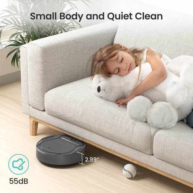 Alt view image 3 of 7 - Lefant M210P Robot Vacuum Cleaner, 4000pa Suction, 200 Mins Runtime, Super Thin, Quiet, Self-Charging, Ideal for Pet Owners, Multi Surface Cleaning, APP/WiFi/Alexa Control, Gray
