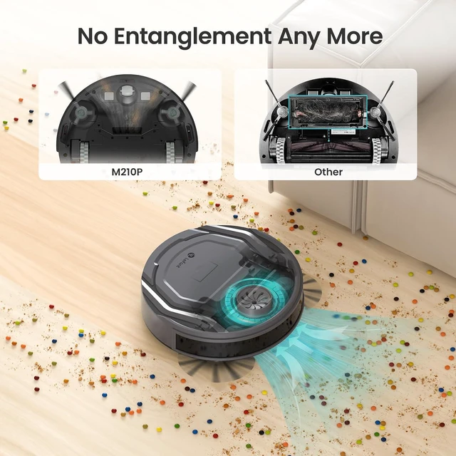 Alt view image 4 of 7 - Lefant M210P Robot Vacuum Cleaner, 4000pa Suction, 200 Mins Runtime, Super Thin, Quiet, Self-Charging, Ideal for Pet Owners, Multi Surface Cleaning, APP/WiFi/Alexa Control, Gray