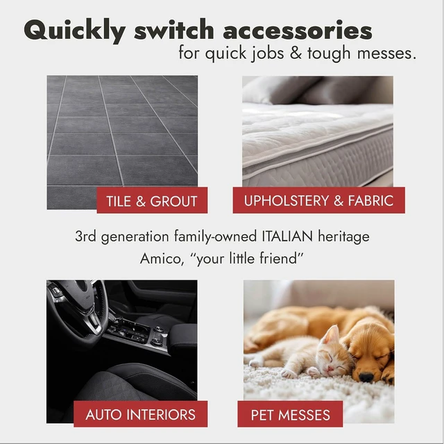 Alt view image 3 of 7 - Vapamore MR-75 Amico Handheld Steam Cleaner for Bed Bugs, Auto & Grout