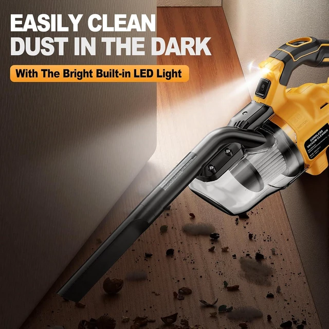 Alt view image 5 of 7 - Cordless Vacuum Compatible with Dewalt 20V Battery, Portable Handheld Vacuum Cleaner with 2 HEPA Filter, 4 Multi Nozzle, Power Shop Vacuum for Home, Car, Floor, Carpet (Battery Not Included)