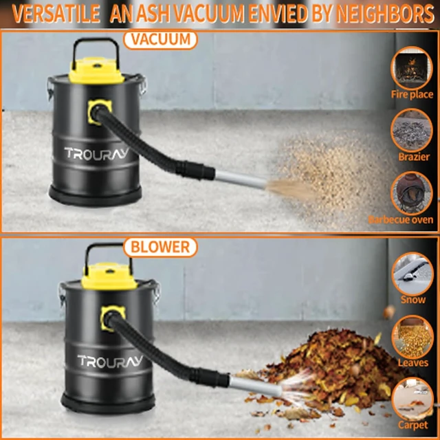 Alt view image 3 of 7 - Ash Vacuum Cleaner, 800W,2.6 Gallon Fireplace Vacuum