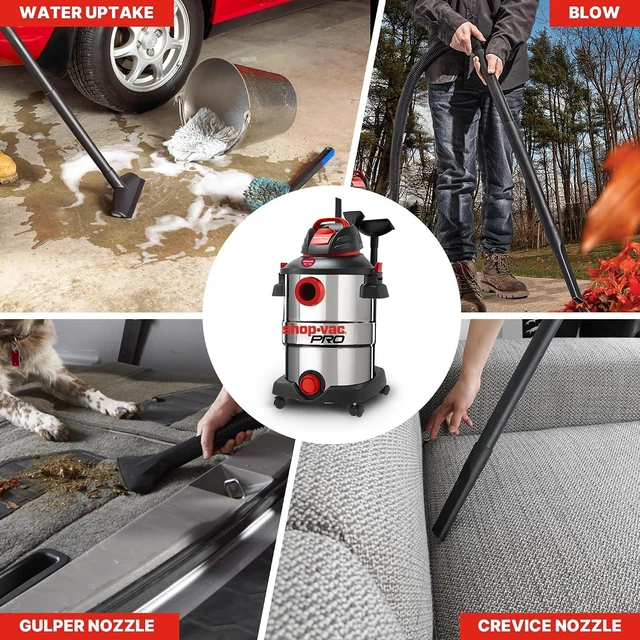 Alt view image 7 of 7 - Shop-Vac 12 Gallon 6.0 Peak HP Stainless Wet/Dry Vacuum, Heavy Duty