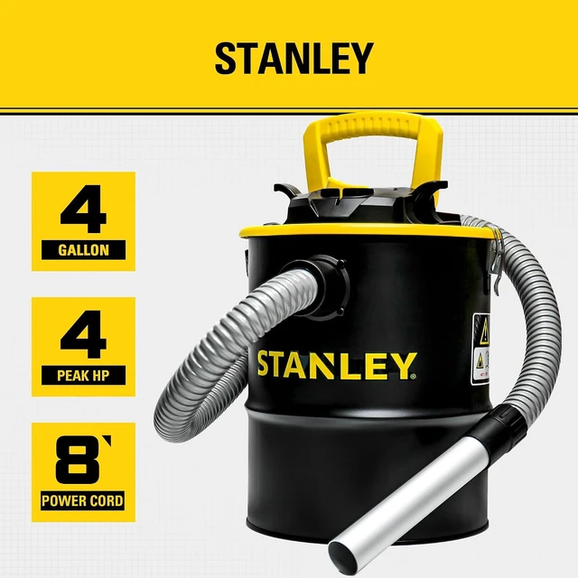 Alt view image 2 of 7 - STANLEY 4 Gallon 4 HP Ash Vacuum for Pellet Stoves and Fireplace SL18184