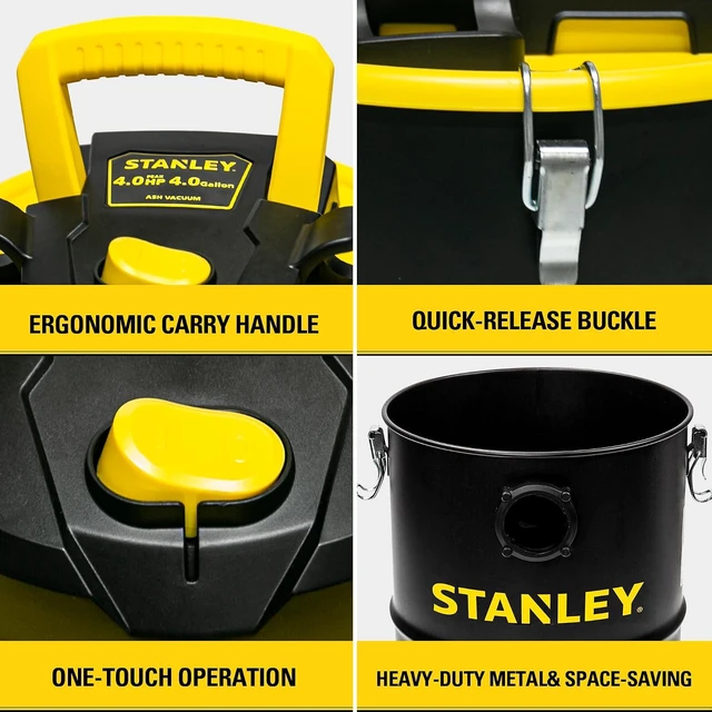 Alt view image 6 of 7 - STANLEY 4 Gallon 4 HP Ash Vacuum for Pellet Stoves and Fireplace SL18184