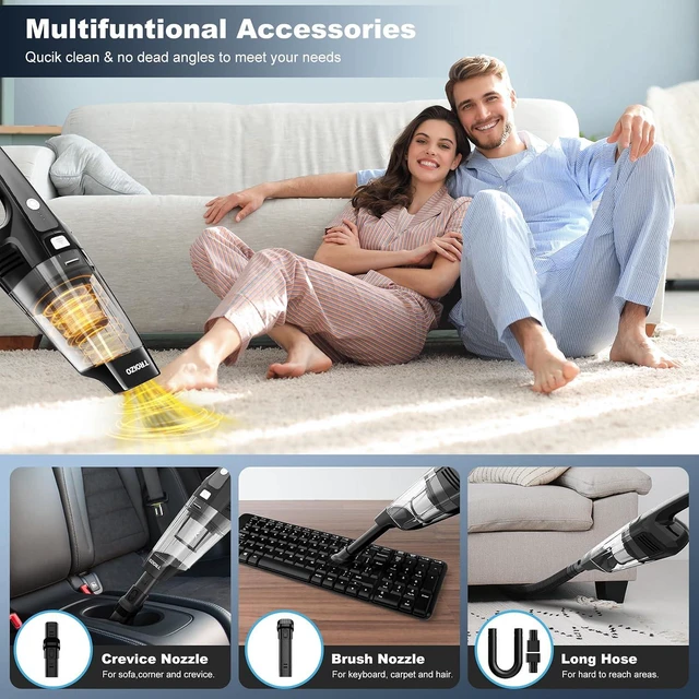 Alt view image 3 of 6 - TROIZO Handheld Vacuum Cordless, 14500PA Powerful Suction Hand Held Vacuum Cleaner with Brushless Motor, Rechargeable and Portable Car Vacuum for Home Office Car Pet