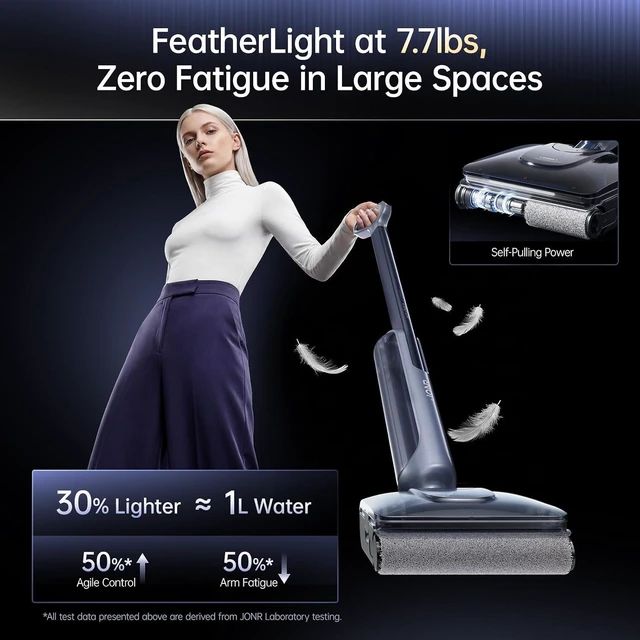 Alt view image 6 of 7 - JONR H2 Pro Cordless Wet Dry Vacuum Cleaner, Self-Cleaning, Black