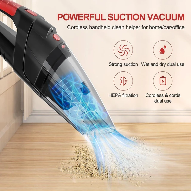 Alt view image 2 of 5 - Cordless Handheld Vacuum Cleaner, Rechargeable Portable Cleaner
