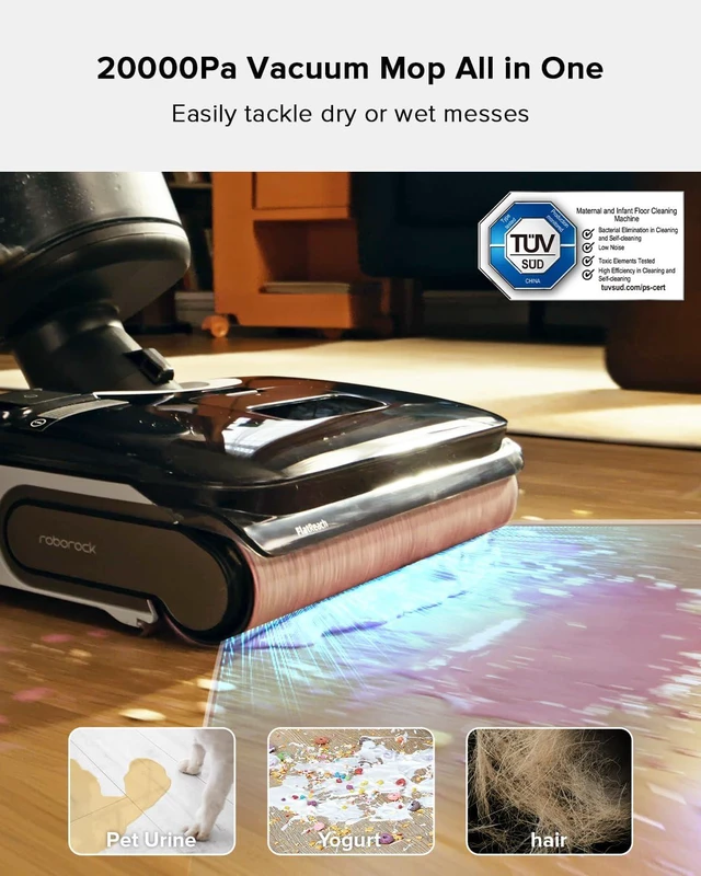 Alt view image 3 of 7 - roborock F25 BX Wet Dry Vacuum Cleaner, Cordless Vacuum Mop with 20000Pa