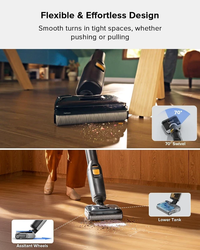Alt view image 6 of 7 - roborock F25 BX Wet Dry Vacuum Cleaner, Cordless Vacuum Mop with 20000Pa