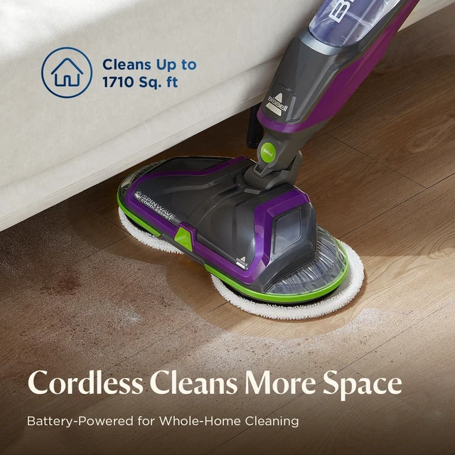 Alt view image 2 of 7 - BISSELL Spinwave Cordless Pet Spin Mop, 18V Hard Floor Cleaner, 23157