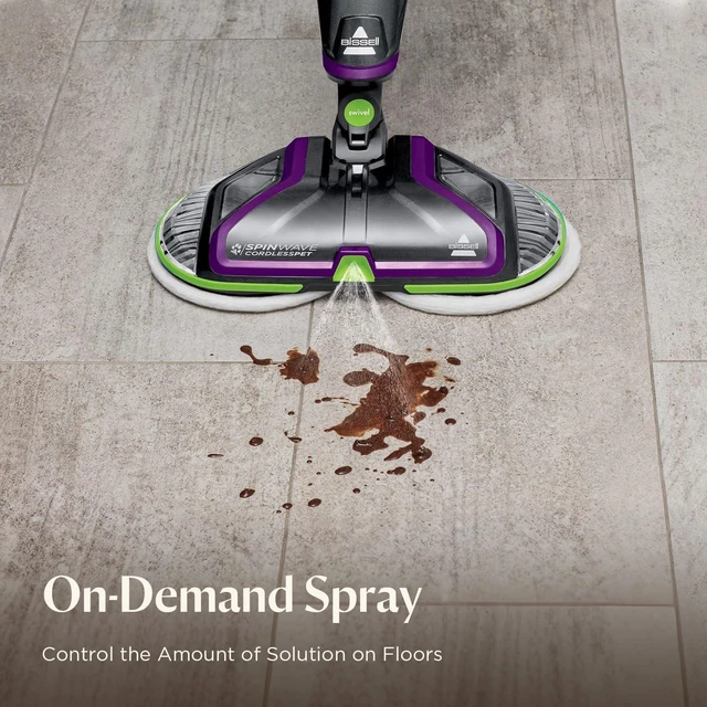 Alt view image 4 of 7 - BISSELL Spinwave Cordless Pet Spin Mop, 18V Hard Floor Cleaner, 23157