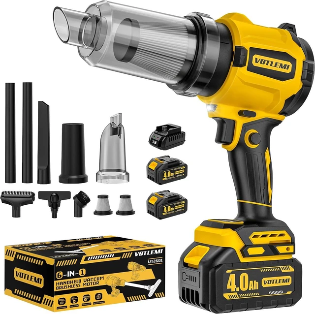 Main image of 6-in-1 Cordless Car Vacuum, 21V 8000mAh Car Vacuum Cleaner High Power, 50KPA Suction & Blower, 700W Brushless Car Vacuum Portable Cordless for Home, Car, Pet Hair, Keyboard