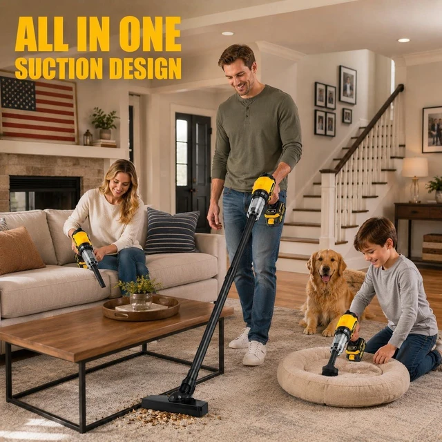 Alt view image 2 of 7 - 6-in-1 Cordless Car Vacuum, 21V 8000mAh Car Vacuum Cleaner High Power, 50KPA Suction & Blower, 700W Brushless Car Vacuum Portable Cordless for Home, Car, Pet Hair, Keyboard