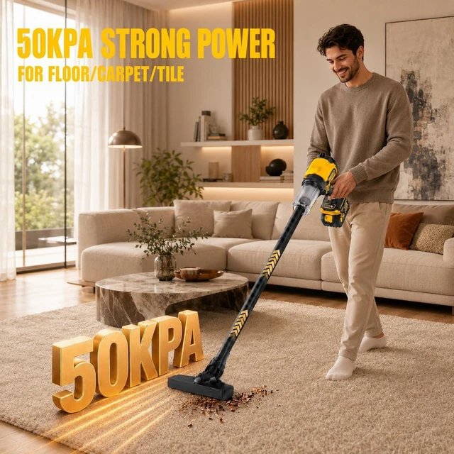 Alt view image 3 of 7 - 6-in-1 Cordless Car Vacuum, 21V 8000mAh Car Vacuum Cleaner High Power, 50KPA Suction & Blower, 700W Brushless Car Vacuum Portable Cordless for Home, Car, Pet Hair, Keyboard