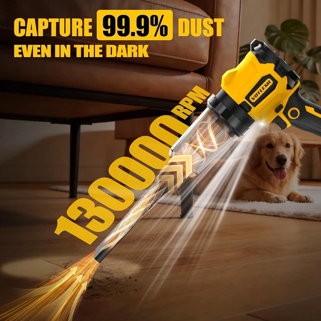 Alt view image 6 of 7 - 6-in-1 Cordless Car Vacuum, 21V 8000mAh Car Vacuum Cleaner High Power, 50KPA Suction & Blower, 700W Brushless Car Vacuum Portable Cordless for Home, Car, Pet Hair, Keyboard