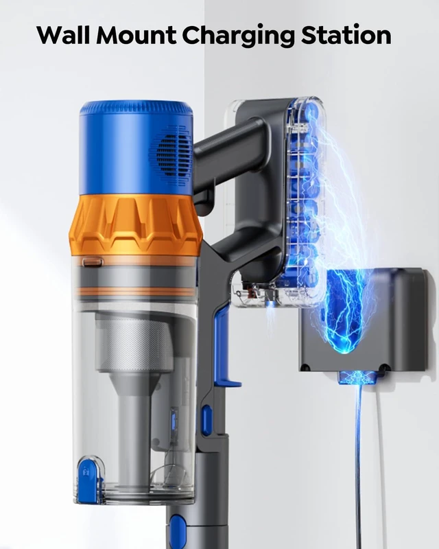 Alt view image 7 of 7 - Cordless Vacuum Cleaner, 650W/55KPa/70Mins Stick Vacuum with Bendable Wand, 3.3 ft Hose, Auto Mode, Self-Standing, Aromatherapy, V-Shaped Anti-Tangle Brush for Hard Floor, Carpet & Pet Hair (X13)