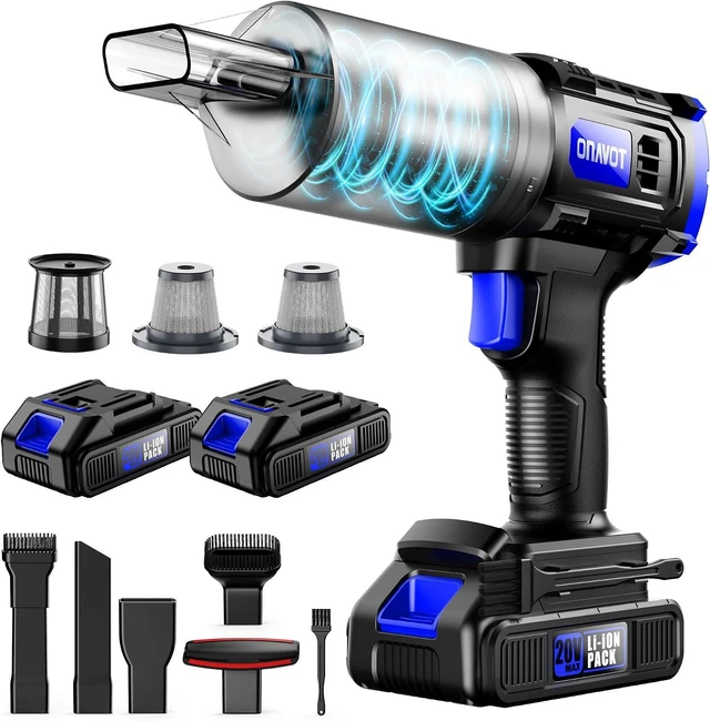 Main image of Car Vacuum Cordless, 35000PA Strong Suction Handheld Vacuum with 2 Detachable Batteries, 60Min Runtime Portable Vacuum Cleaner for Car Detailing, Pet Hair, Home Couch & Office, 350ML XL Dust Cup