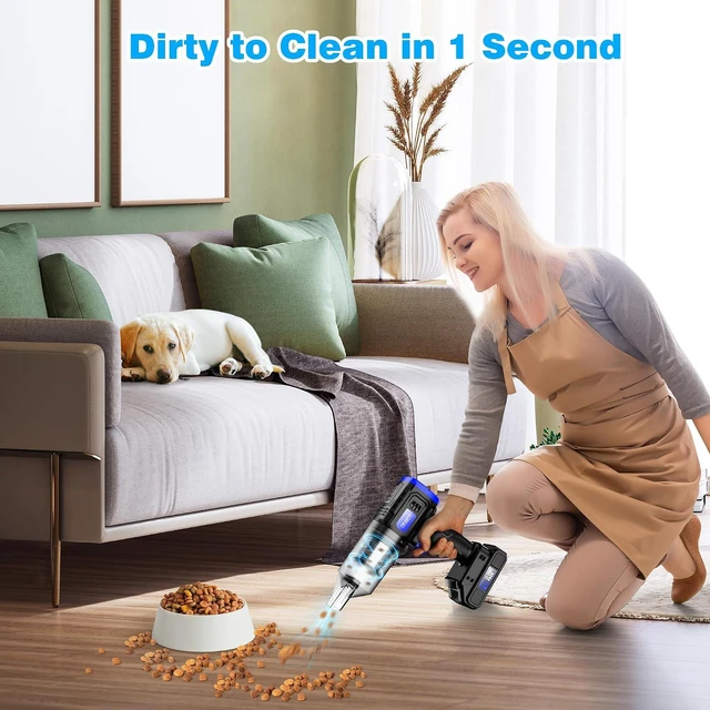 Alt view image 7 of 7 - Car Vacuum Cordless, 35000PA Strong Suction Handheld Vacuum with 2 Detachable Batteries, 60Min Runtime Portable Vacuum Cleaner for Car Detailing, Pet Hair, Home Couch & Office, 350ML XL Dust Cup